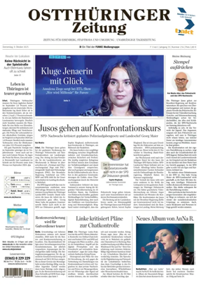 Cover of Ostthüringer Zeitung (Saale-Holzland-Kreis)