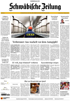 Cover of Schwaebische Zeitung (Biberach)