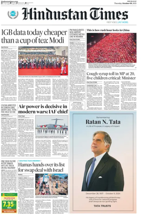 Cover of Hindustan Times (West UP)