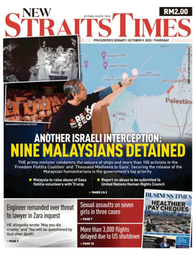 Cover of New Straits Times