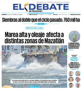 Cover of El Debate de Mazatlan