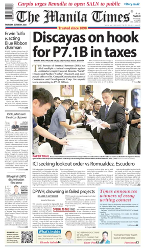 Cover of Manila Times