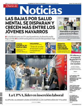 Cover of Diario de Noticias (Spain)