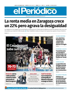 Cover of El Periódico Aragón