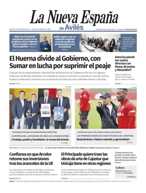 Cover of La Nueva España (Avilés)