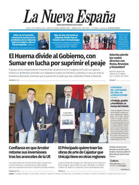 Cover of La Nueva España (Oviedo)