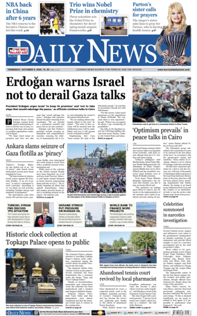 Cover of Hurriyet Daily News & Economic Review