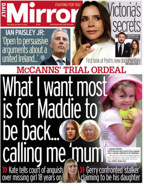 Cover of Daily Mirror (Northern Ireland)