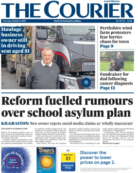 Cover of The Courier & Advertiser (Perth and Perthshire Edition)