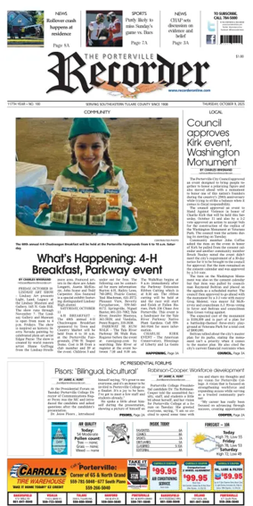 Cover of Porterville Recorder