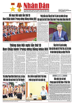 Cover of Nhan Dan newspaper