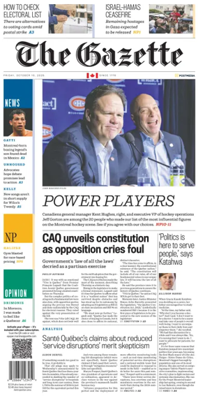 Cover of Montreal Gazette