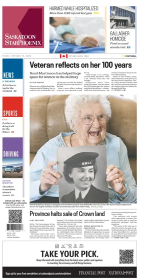 Cover of Saskatoon StarPhoenix
