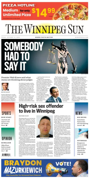 Cover of Winnipeg Sun