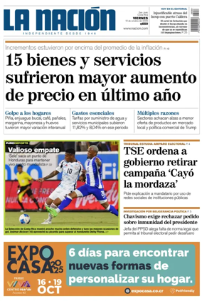 Cover of La Nacion (Costa Rica)