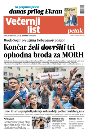 Cover of Vecernji list - Hrvatska