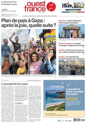 Cover of Ouest France (La Roche-sur-Yon)