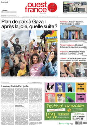 Cover of Ouest France (Lorient)