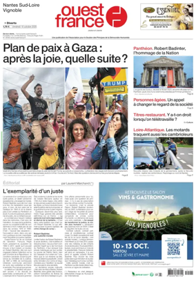 Cover of Ouest France (Nantes / Sud-Loire / Vignoble)