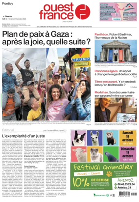 Cover of Ouest France (Pontivy)