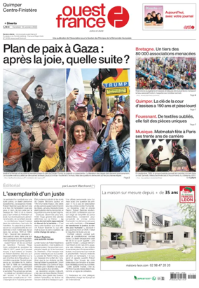Cover of Ouest France (Quimper)