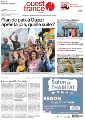 Cover of Ouest France (Redon / Pays de Vilaine)