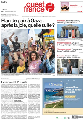 Cover of Ouest France (Sarthe)