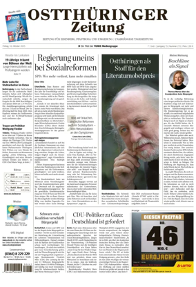 Cover of Ostthüringer Zeitung (Saale-Holzland-Kreis)
