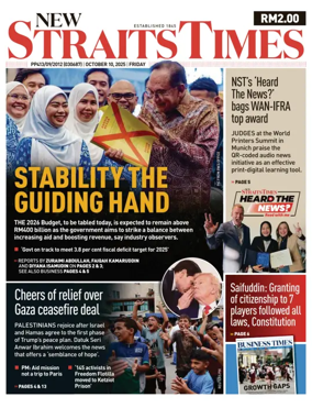 Cover of New Straits Times