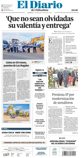 Cover of El Diario de Chihuahua