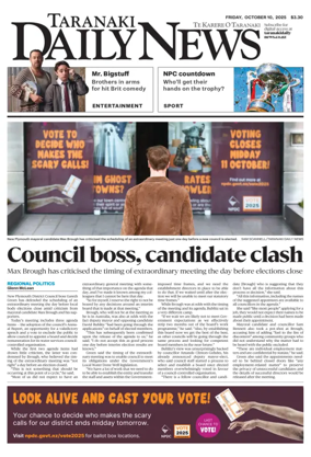 Cover of Taranaki Daily News