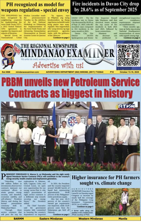 Cover of The Mindanao Examiner Regional Newspaper