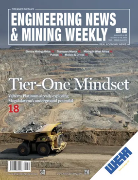 Cover of Engineering News and Mining Weekly