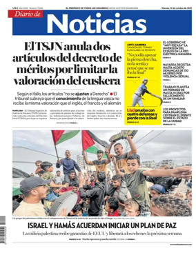 Cover of Diario de Noticias (Spain)