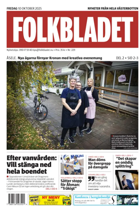 Cover of Folkbladet Västerbotten