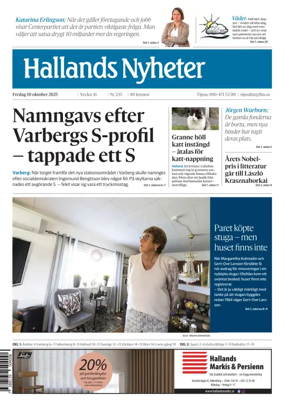 Cover of Hallands Nyheter