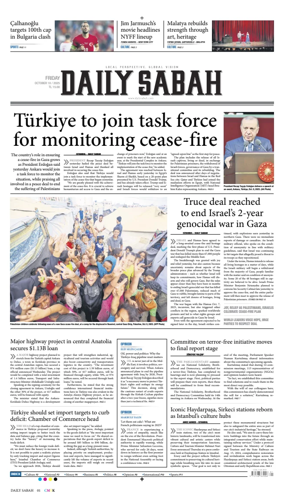 Cover of Daily Sabah (Turkey)