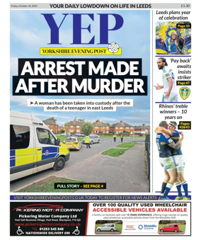 Cover of Yorkshire Evening Post
