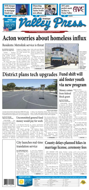 Cover of Antelope Valley Press