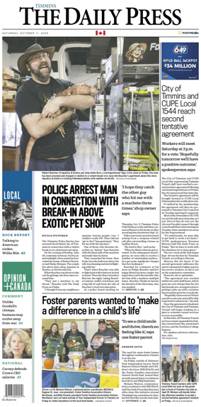 Cover of The Daily Press (Timmins)