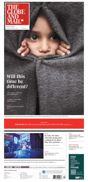 Cover of The Globe and Mail (Prairie Edition)