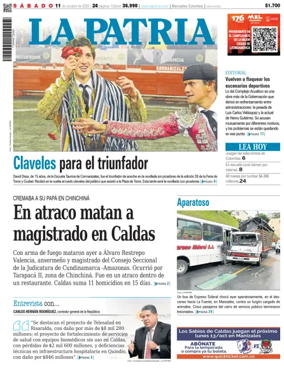 Cover of La Patria (Colombia)