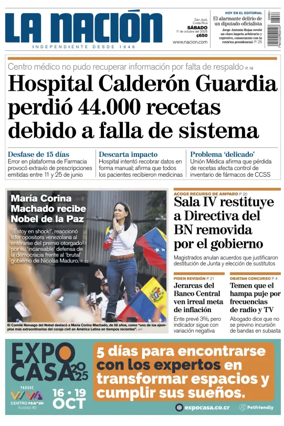 Cover of La Nacion (Costa Rica)