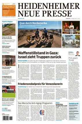 Cover of Heidenheimer Neue Presse