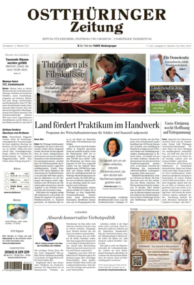 Cover of Ostthüringer Zeitung (Saale-Holzland-Kreis)