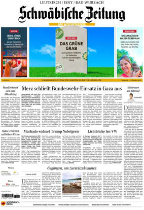 Cover of Schwaebische Zeitung (Leutkirch / Isny / Bad Wurzach)