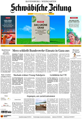 Cover of Schwaebische Zeitung (Ravensburg / Weingarten)