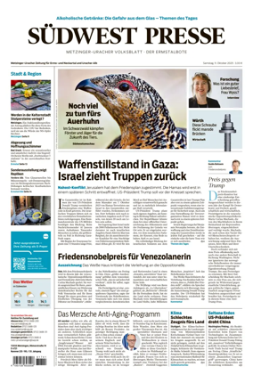 Cover of Südwest Presse (Metzinger Uracher Volksblatt / Der Ermstalbote)