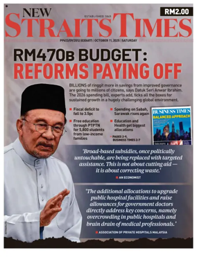 Cover of New Straits Times