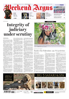 Cover of Weekend Argus (Saturday Edition)